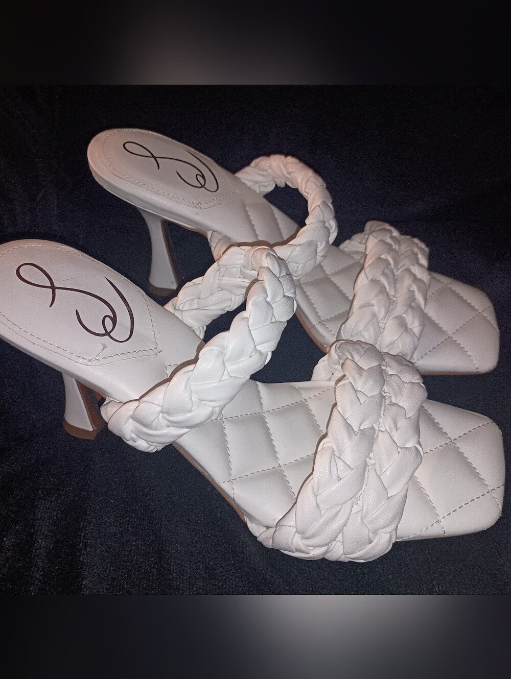 Sam Edelman MEGHAN Braided Strap Open Toe Mule Sandals in Bright White Size 9M